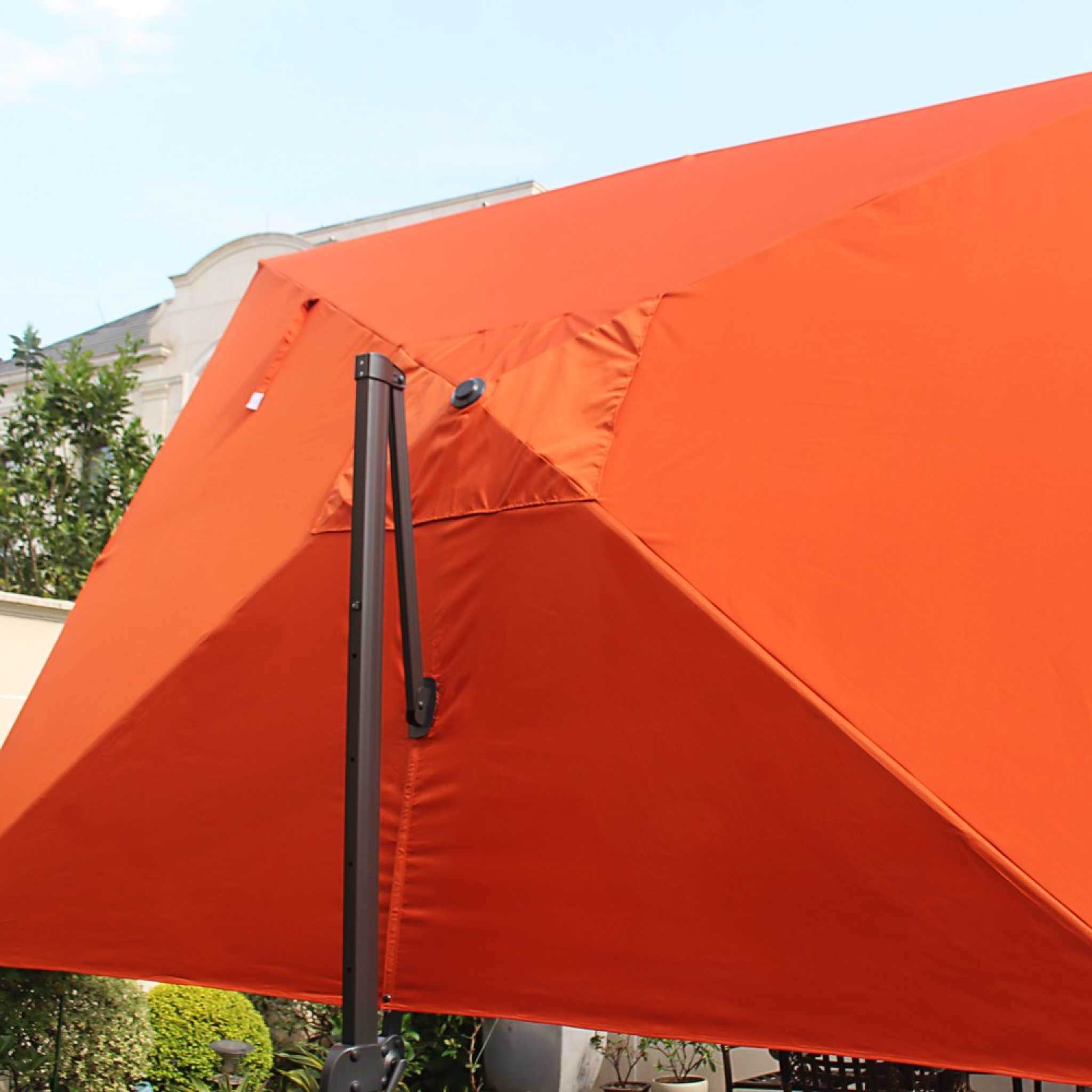 Voir la diapositive 4 : CONCEPT USINE Ensemble parasol  terracotta 3x4m et 4 dalles à lester CESARE