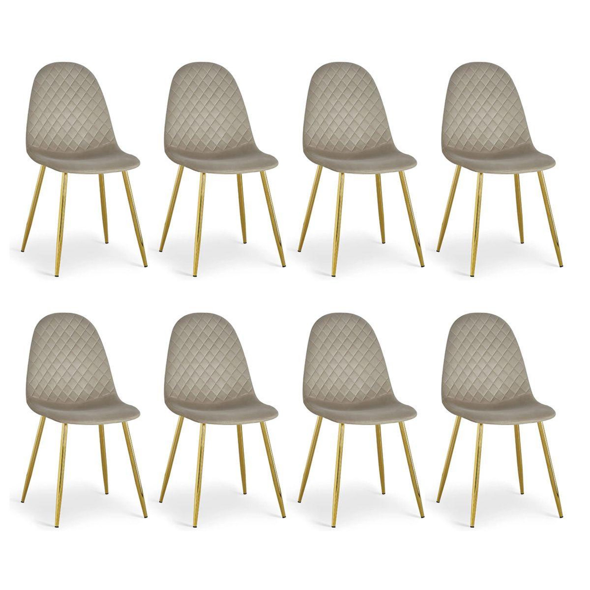 Paris Prix Lot de 8 chaises en velours  waynor  88cm taupe