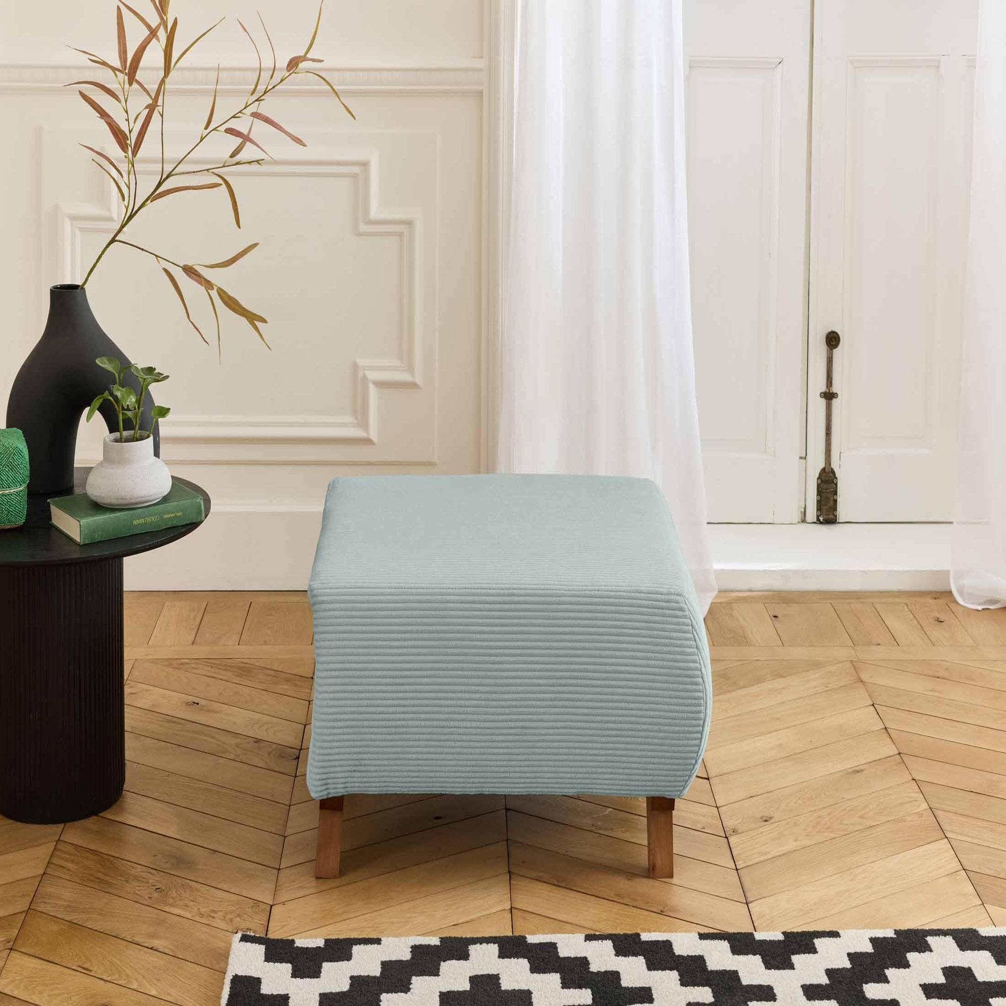 Voir la diapositive 2 : BEST MOBILIER Cristal - pouf modulable - 65 cm - en velours côtelé