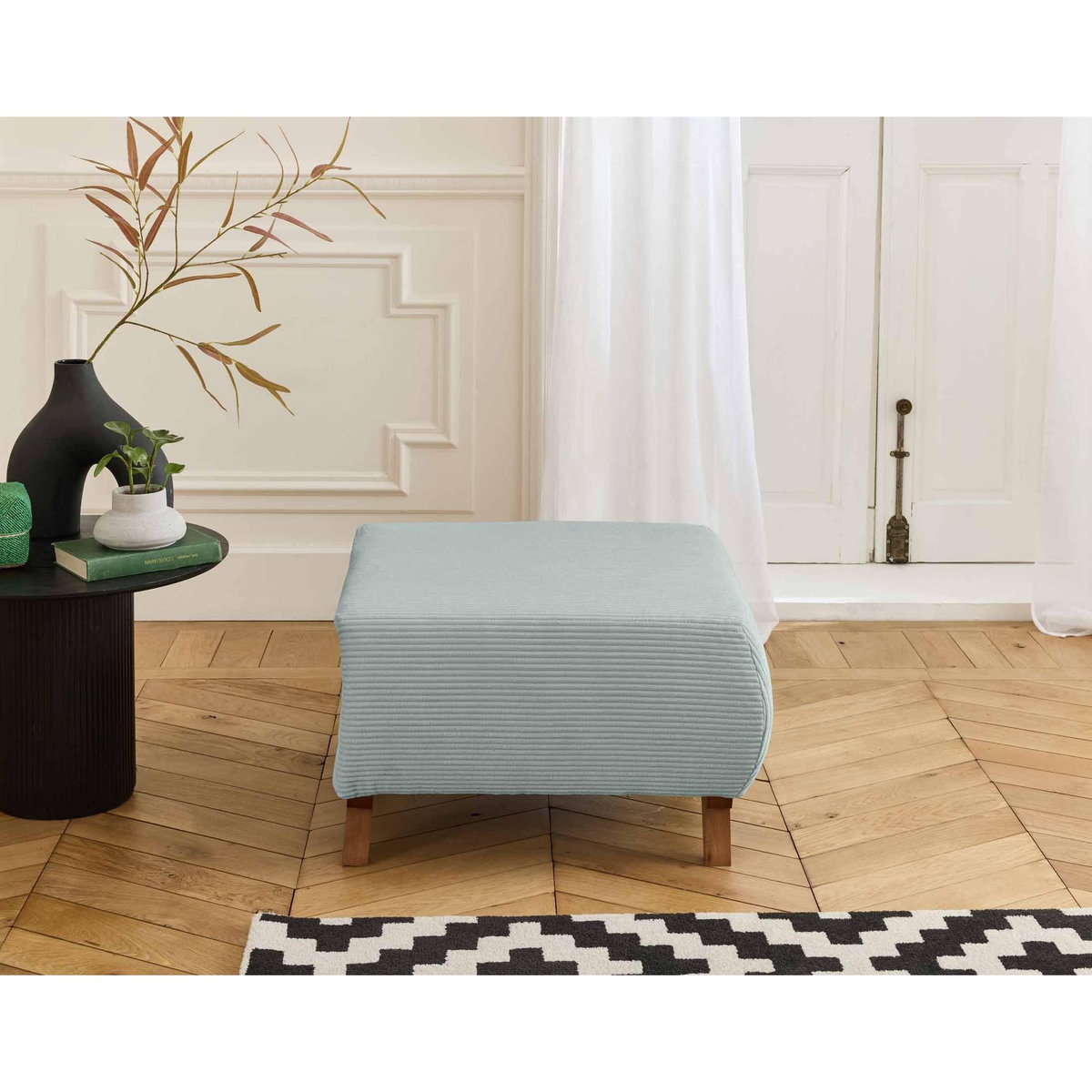 BEST MOBILIER Cristal - pouf modulable - 65 cm - en velours côtelé