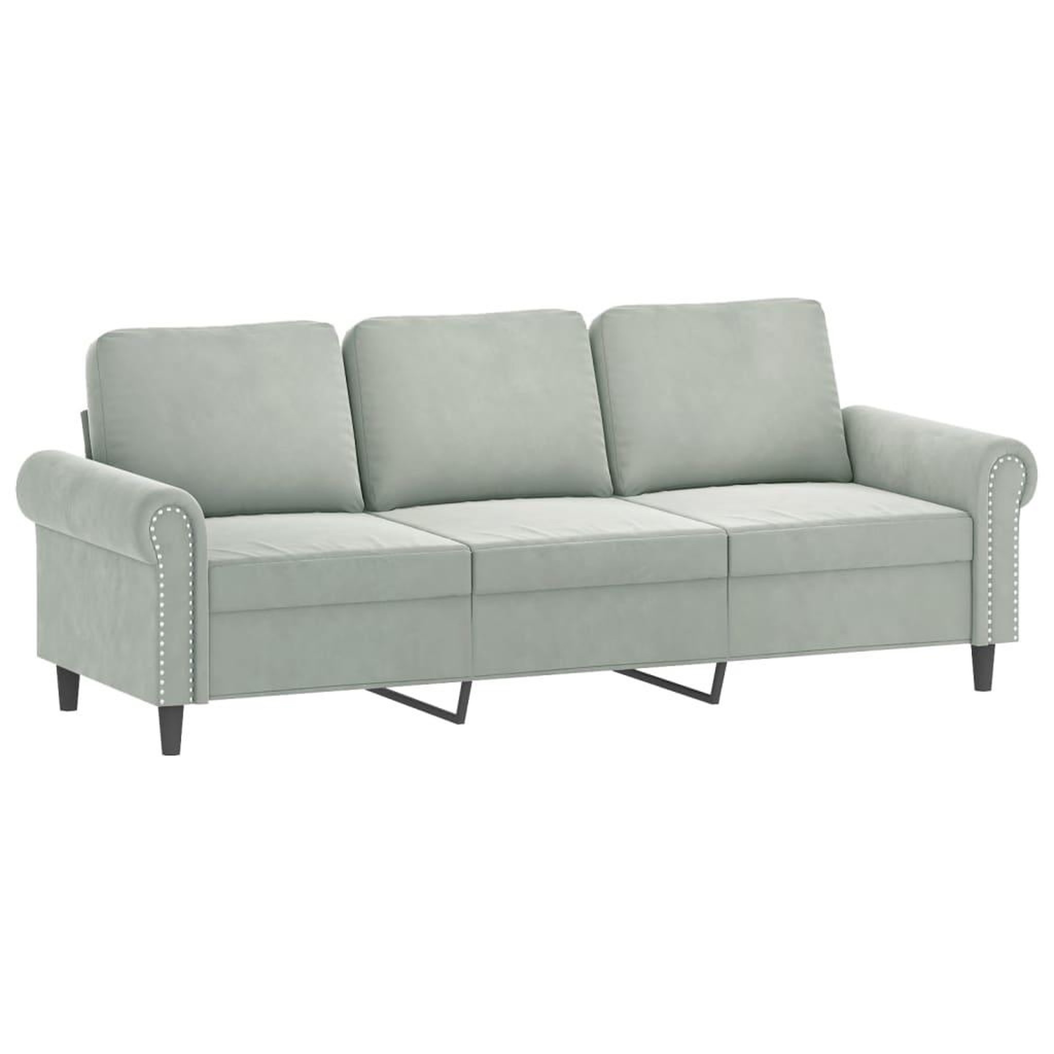 Voir la diapositive 5 : VIDAXL Ensemble de canapes 3 pcs avec coussins gris clair velours