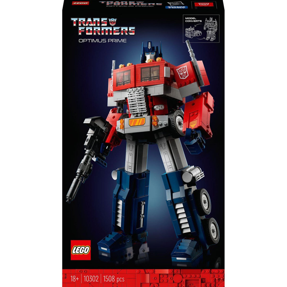 LEGO Icons 10302 Optimus Prime, Figurine Autobot Robot de Transformers, Maquette Camion
