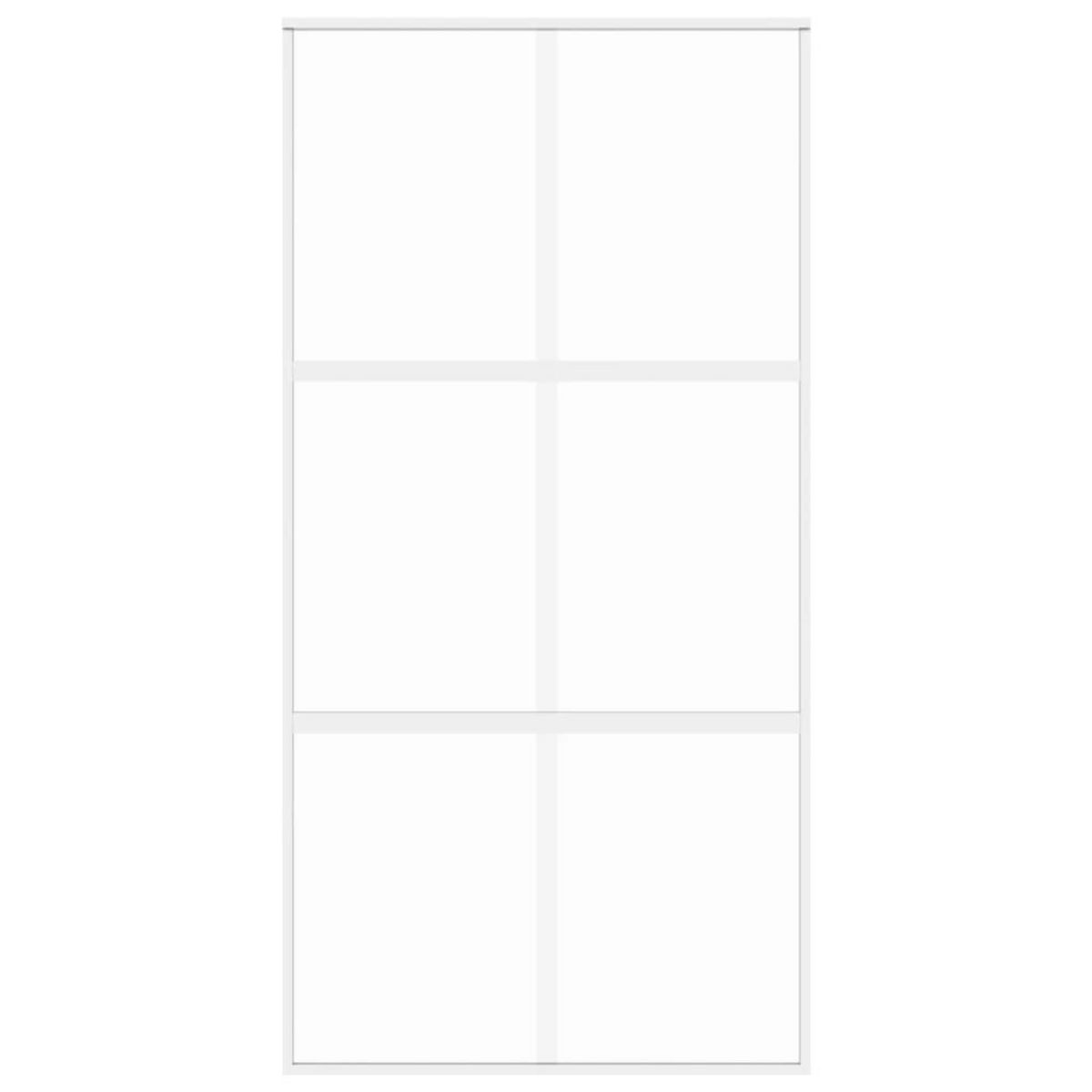 VIDAXL Porte coulissante blanc 102,5x205 cm verre trempe aluminium