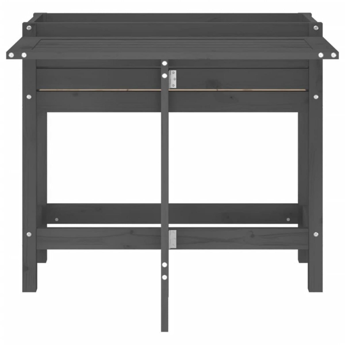 VIDAXL Jardiniere de jardin avec dessus pliable gris bois pin massif