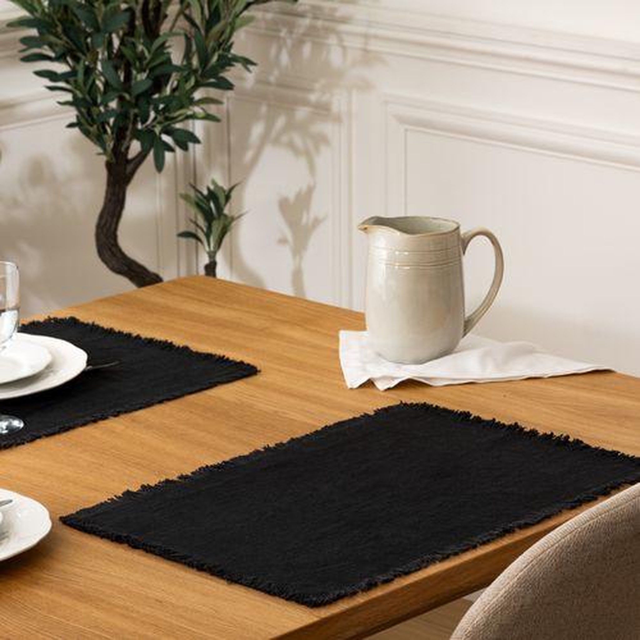 Voir la diapositive 3 : TOILINUX Lot de 6 Sets de table Maha en coton
