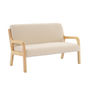 Voir la diapositive 1 : SWEEEK Banquette scandinave enfant en bois et tissu bouclette beige 2 places