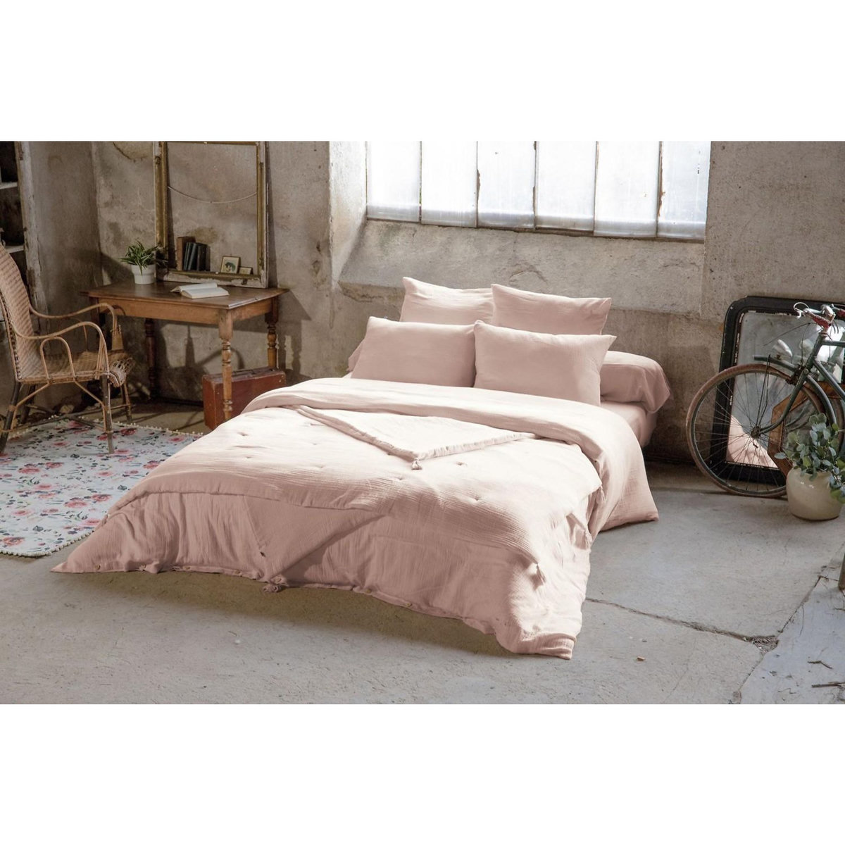 Home collection Drap housse 100% gaze de coton