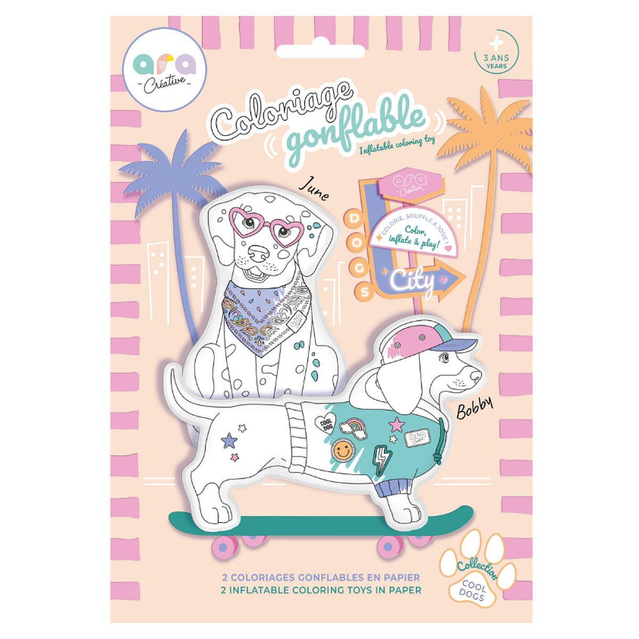 ARA CREATIVE Lot de 2 Coloriages gonflable  Cool Dog