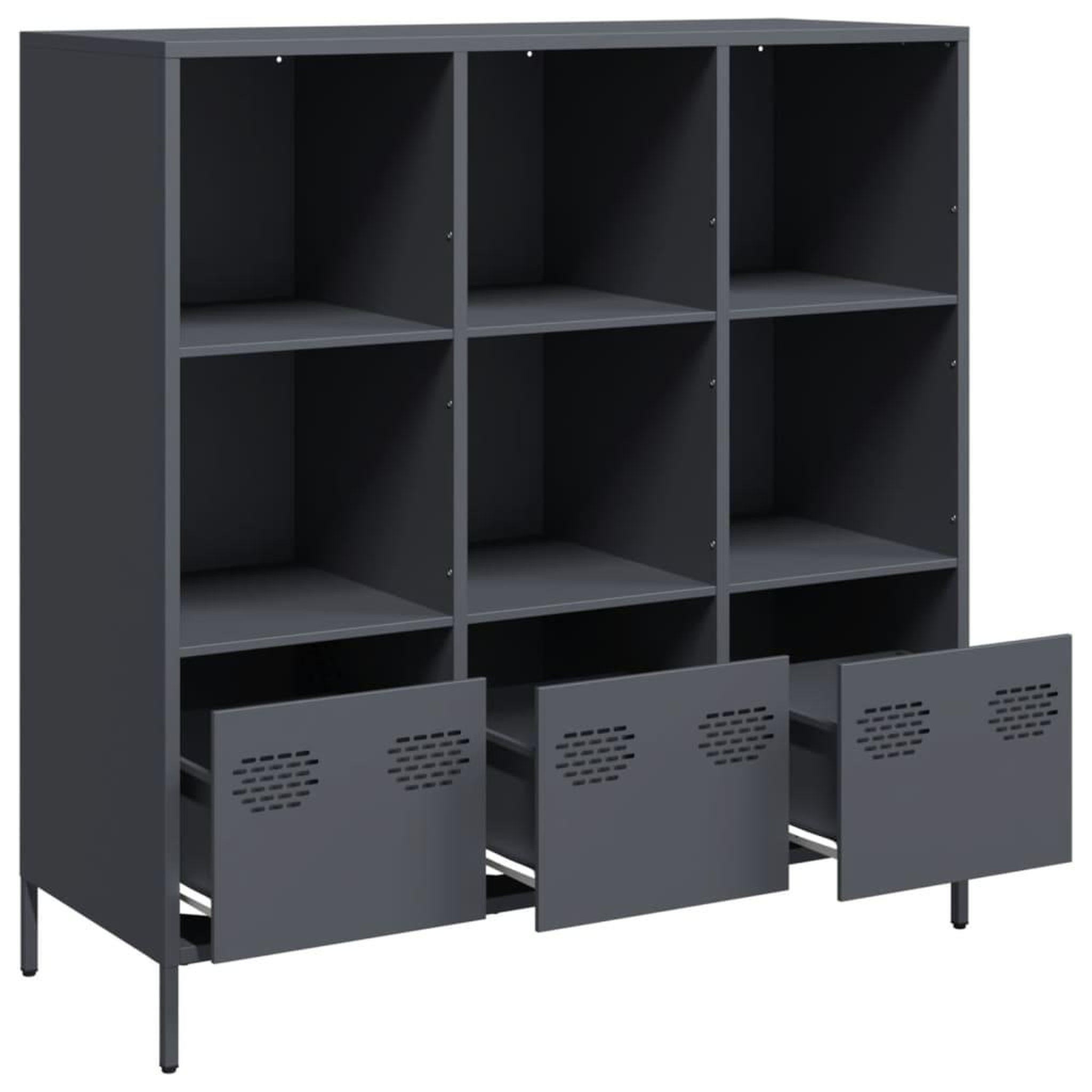 Voir la diapositive 4 : VIDAXL Buffet haut anthracite 101,5x39x103,5 cm acier