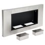 Voir la diapositive 5 : HOMCOM Cheminée bioéthanol murale design Bauhaus 2 brûleurs 3 L couverture 25-30 m² acier inox brossé