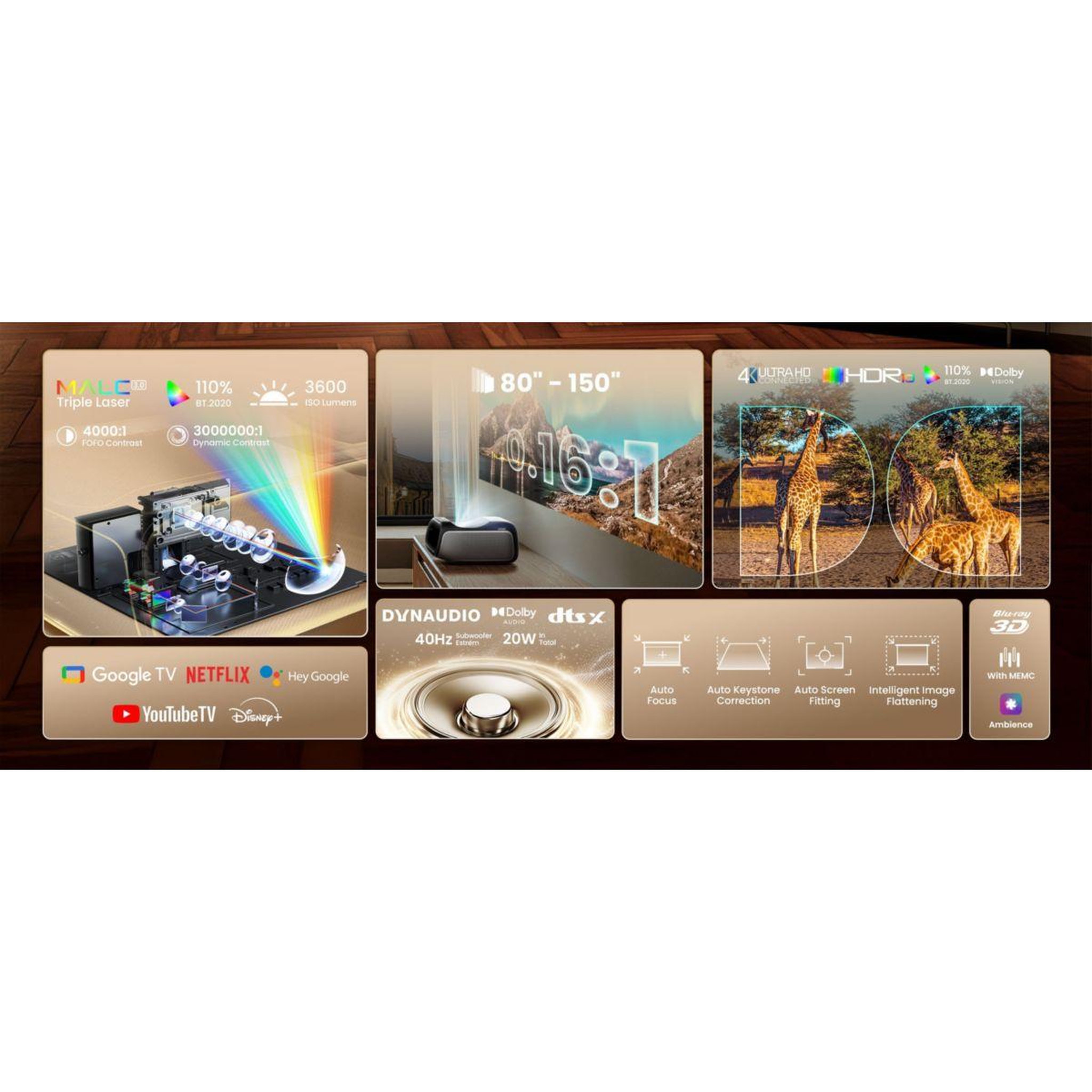 Voir la diapositive 3 : JMGO Vidéoprojecteur home cinéma o2s