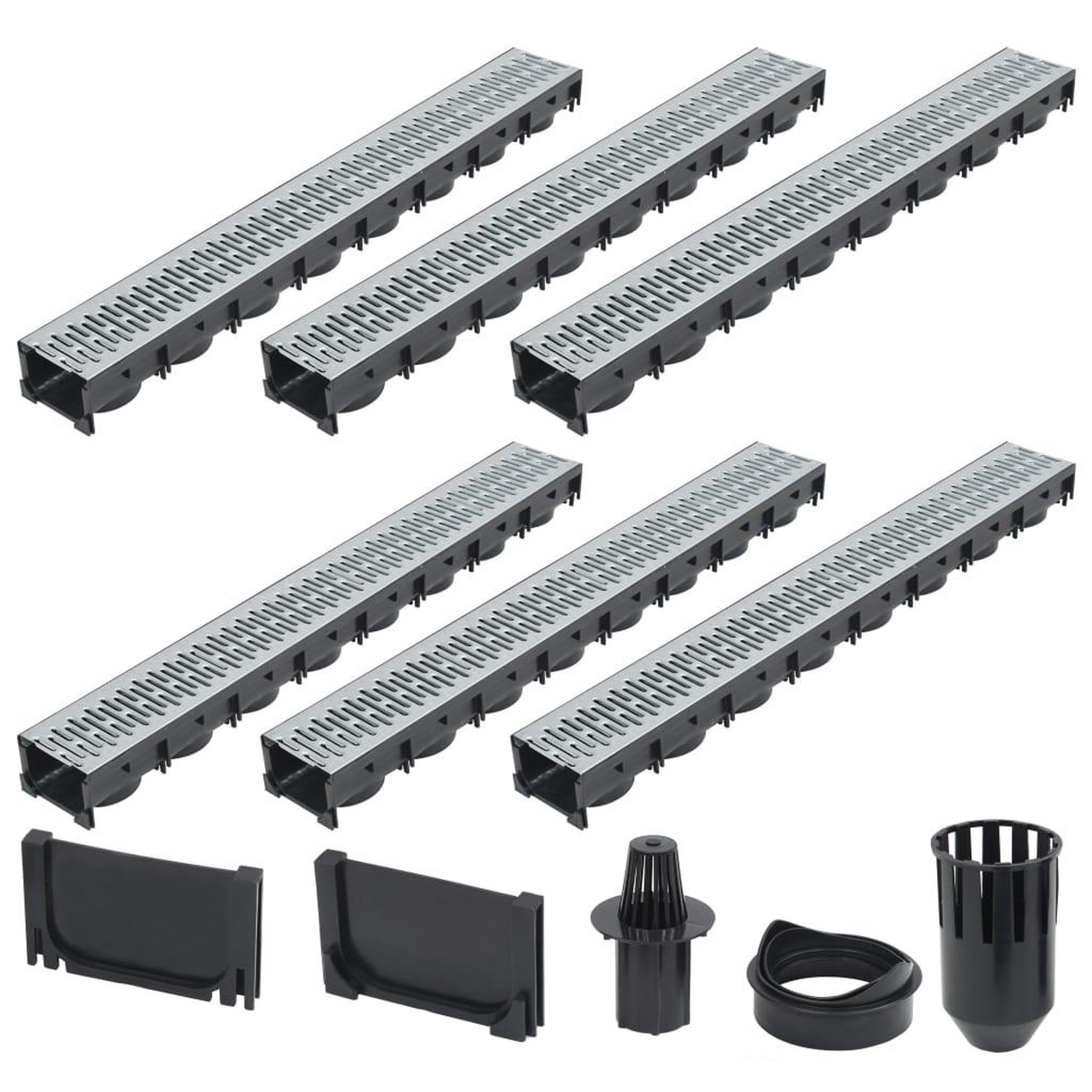 Voir la diapositive 1 : VIDAXL Caniveaux de drainage 6 pcs Acier galvanise 6 m