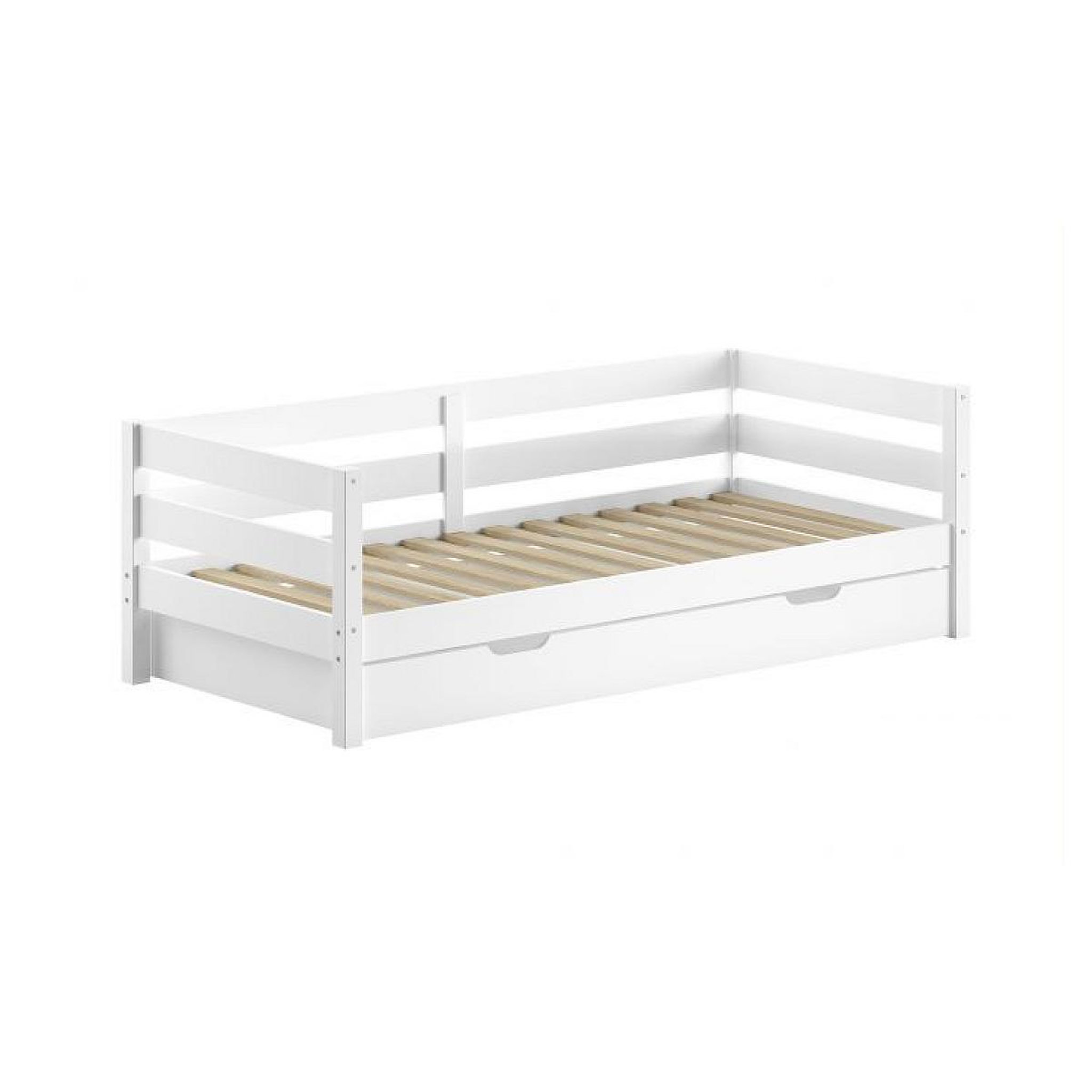 Voir la diapositive 3 : Vipack Lit capitaine margrit 90 x 200 blanc avec tiroir – vipack
