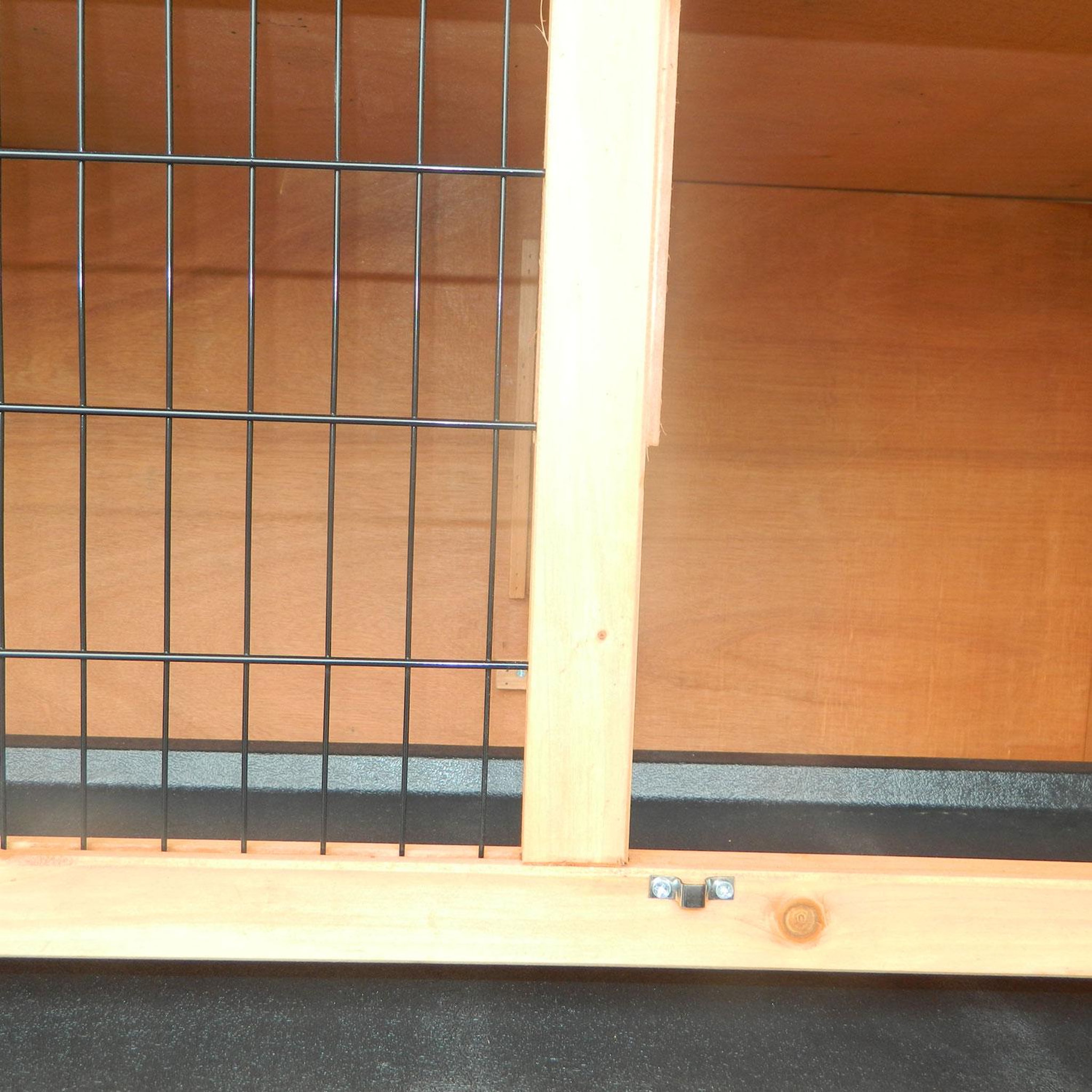 Voir la diapositive 5 : PAWHUT Clapier sur pieds cage à lapin double niveau plateaux excréments coulissants 4 portes verrouillables dim. 137l x 50l x 93h cm bois massif pin toit bitumé vert