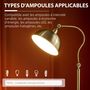 Voir la diapositive 6 : HOMCOM Lampadaire style néo-rétro effet laiton - abat-jour réglable - H.152 cm