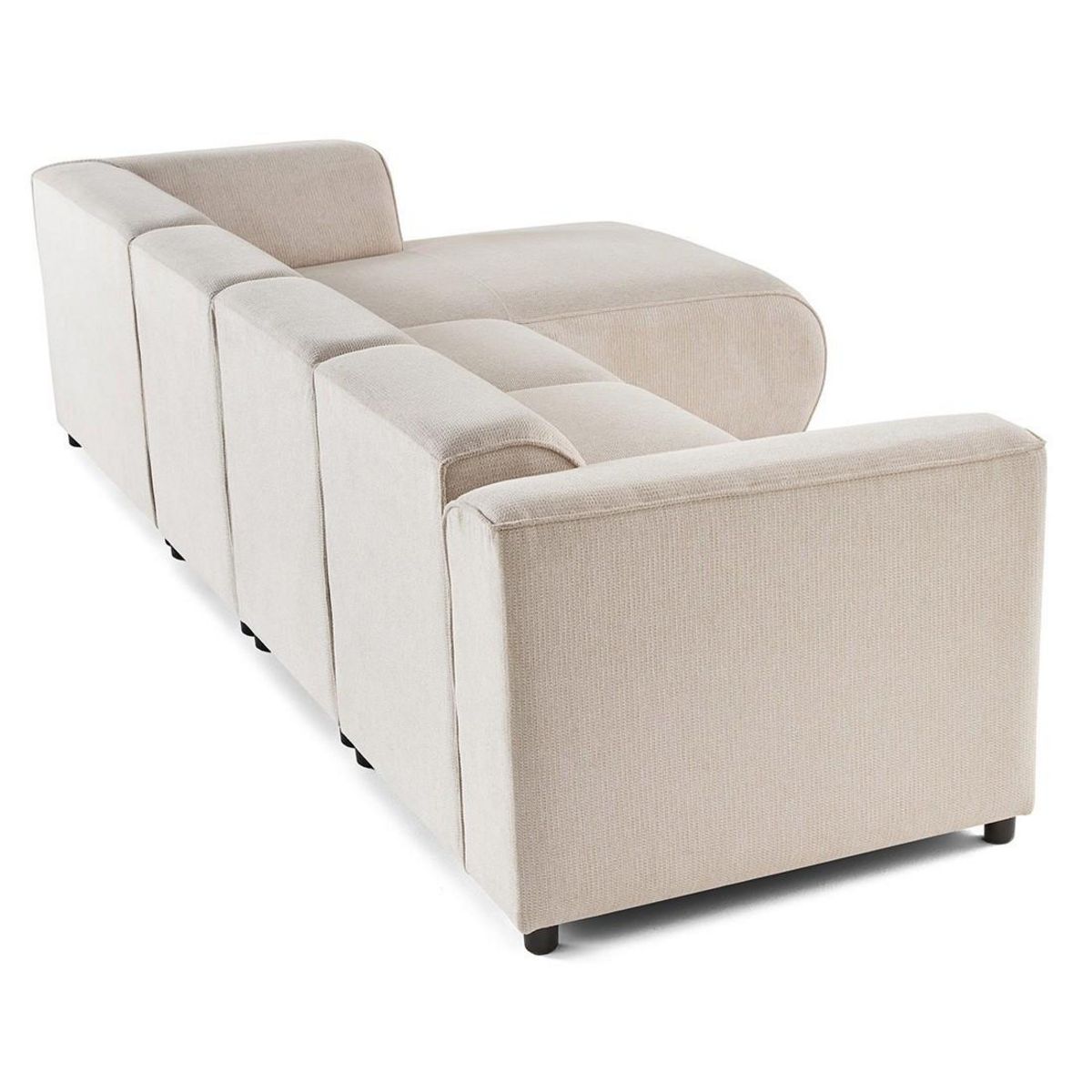 LISA DESIGN Suaro - canapé modulable d'angle droit 5 places en tissu texturé