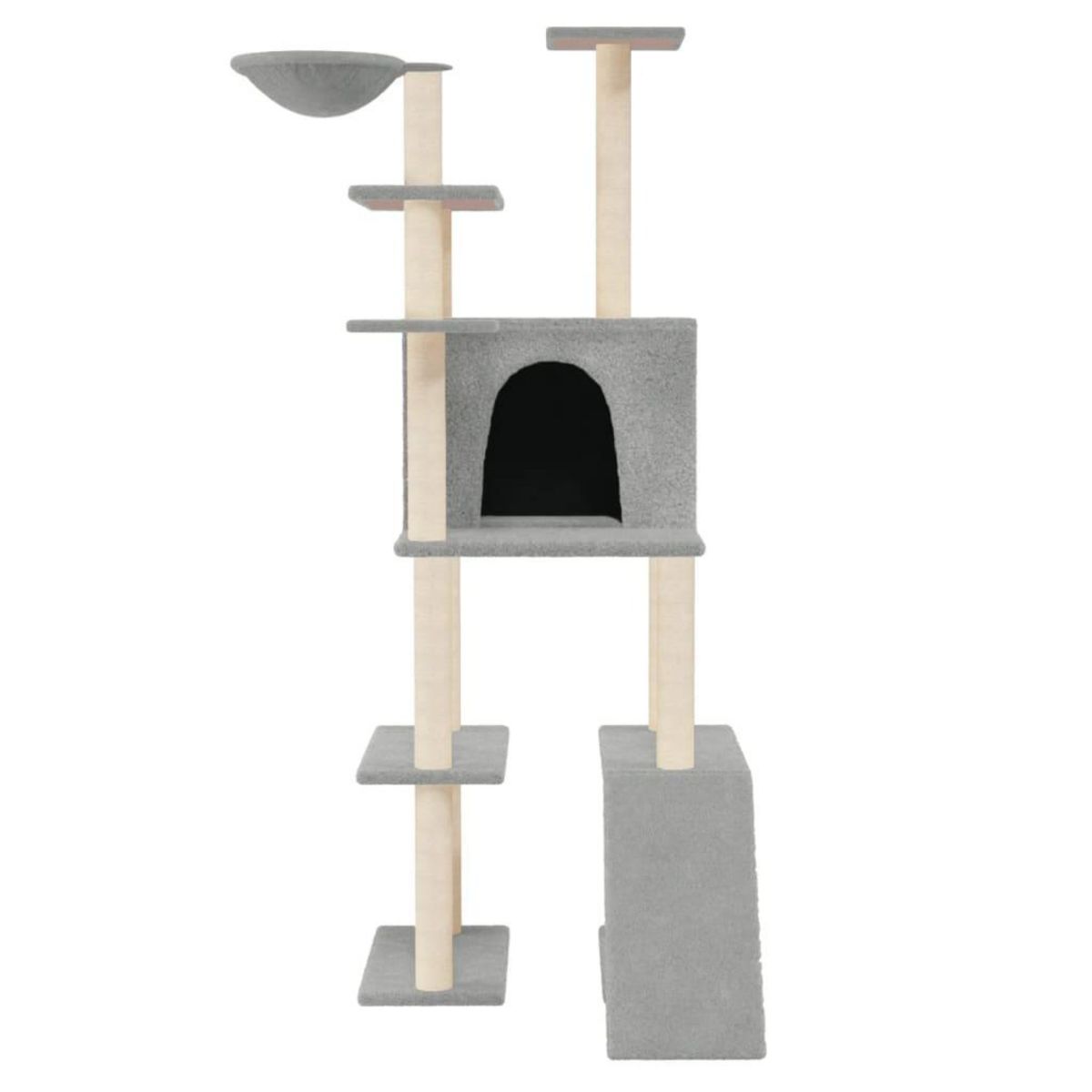 VIDAXL Arbre a chat avec griffoirs en sisal Gris clair 166 cm