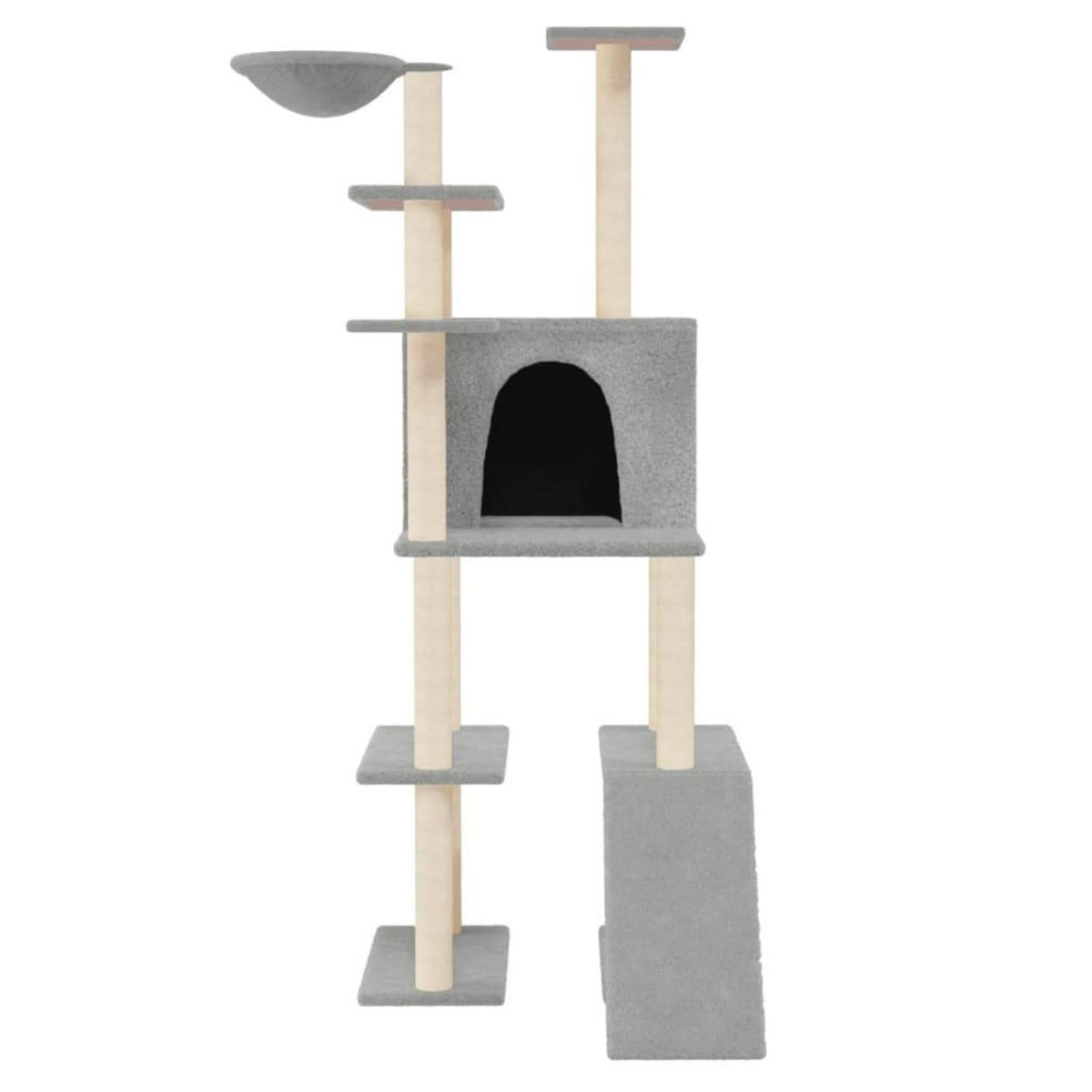 VIDAXL Arbre a chat avec griffoirs en sisal Gris clair 166 cm