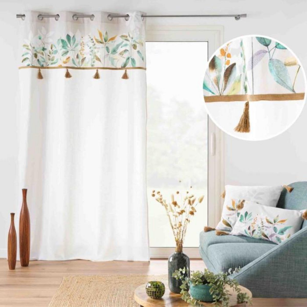 Paris Prix Rideau à Œillets Avec Pompons  Dilaris  140x240cm Multicolore