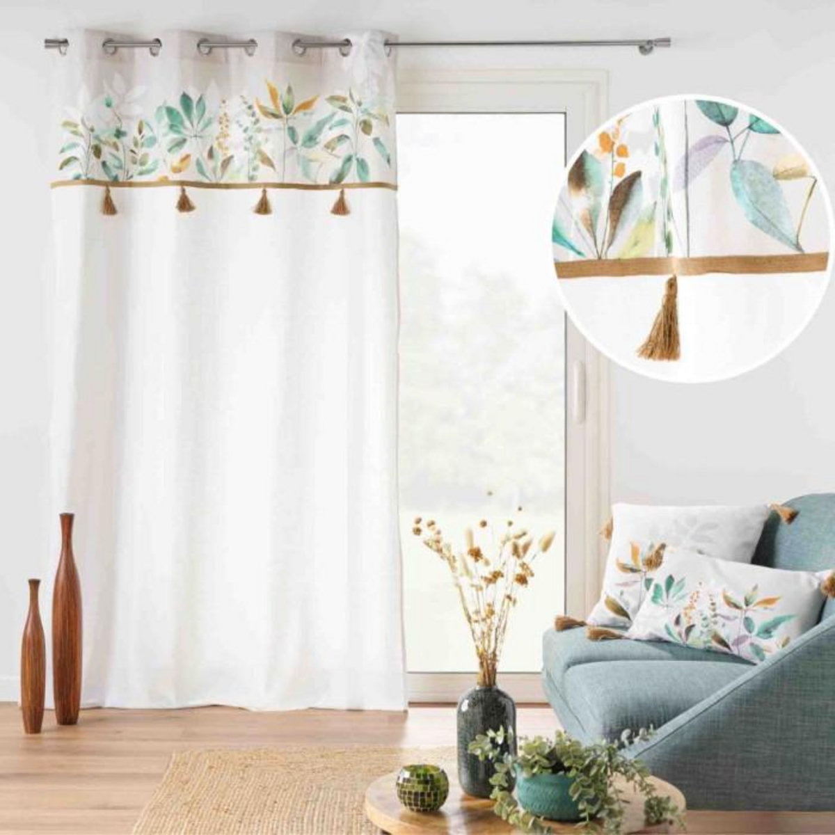 Paris Prix Rideau à Œillets Avec Pompons  Dilaris  140x240cm Multicolore