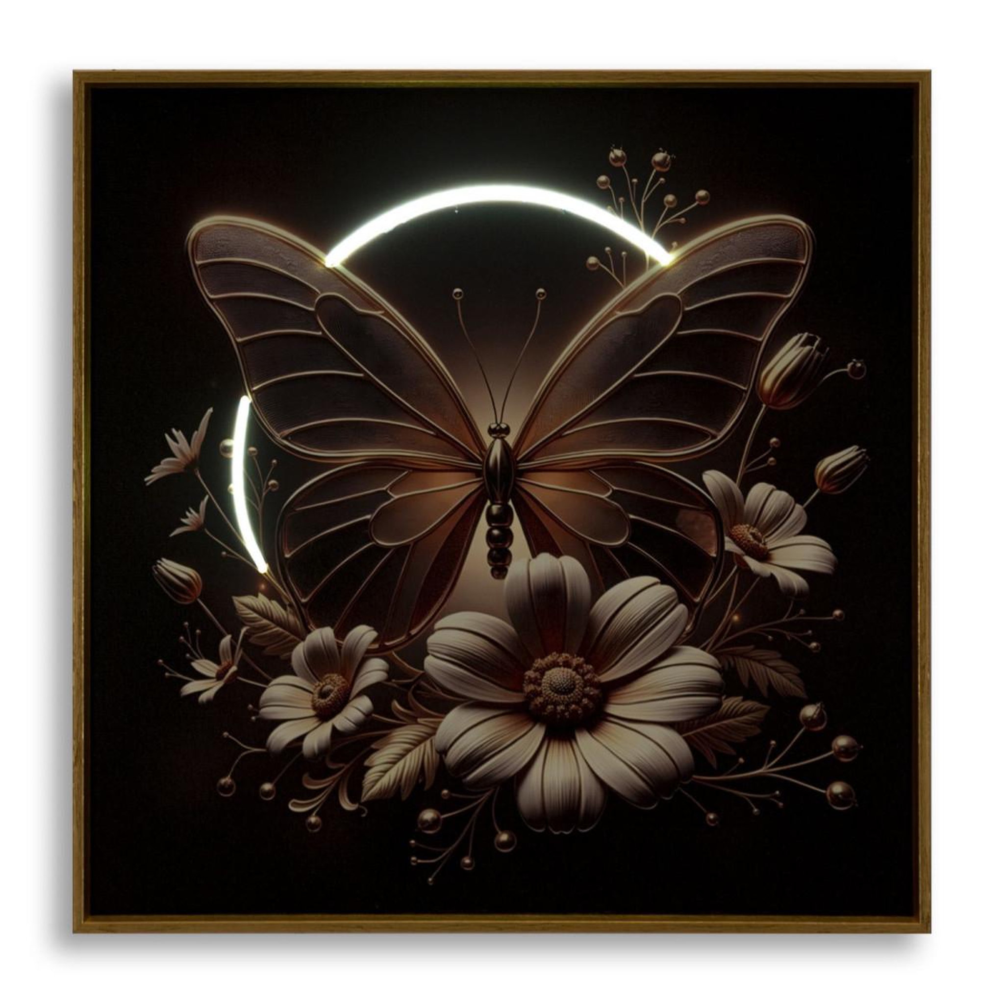 Voir la diapositive 2 : Paris Prix Tableau Imprimé à LED  Butterfly  50x50cm Multicolore