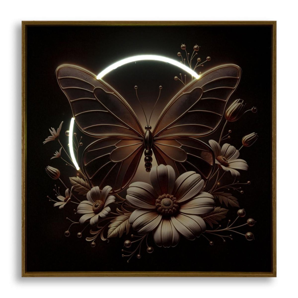 Paris Prix Tableau Imprimé à LED  Butterfly  50x50cm Multicolore