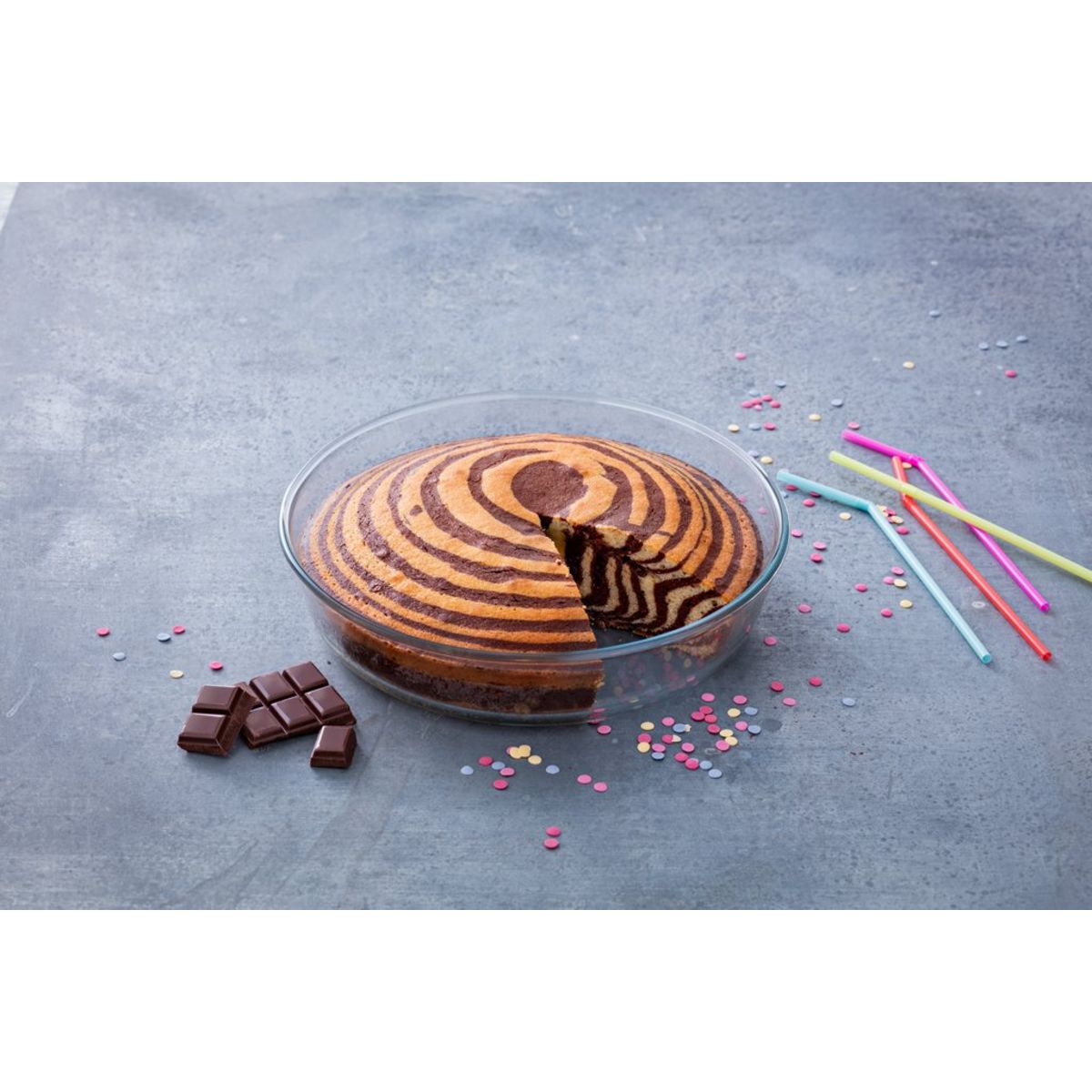 PYREX Lot moule à manque verre 26cm + moule à tarte verre 28cm