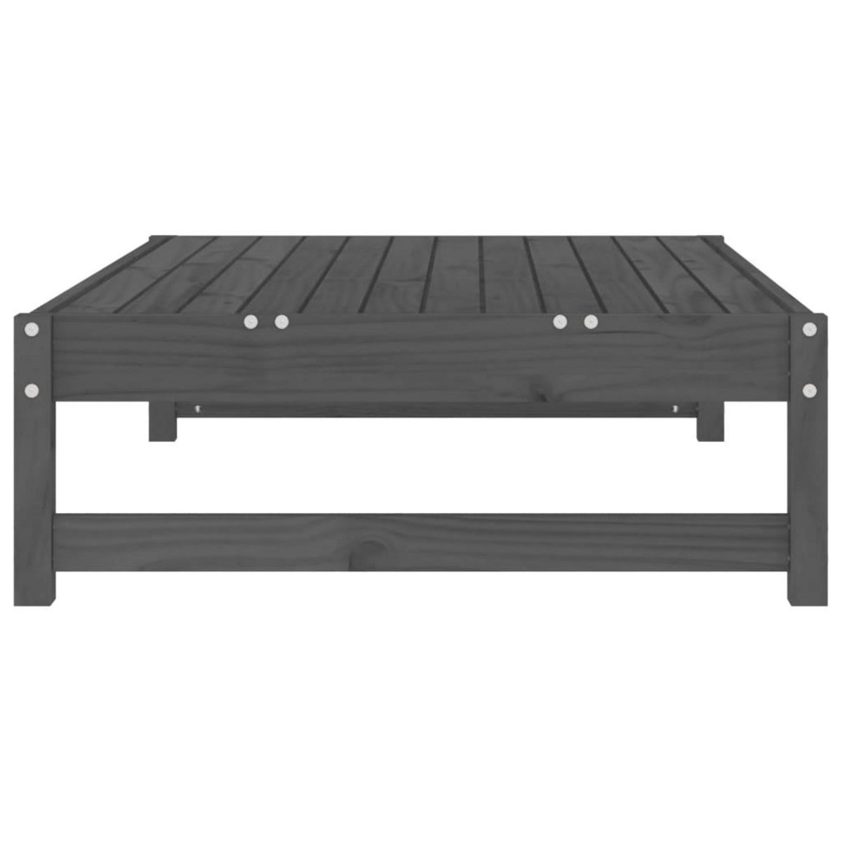 VIDAXL Repose-pied de jardin 120x80 cm gris bois de pin massif