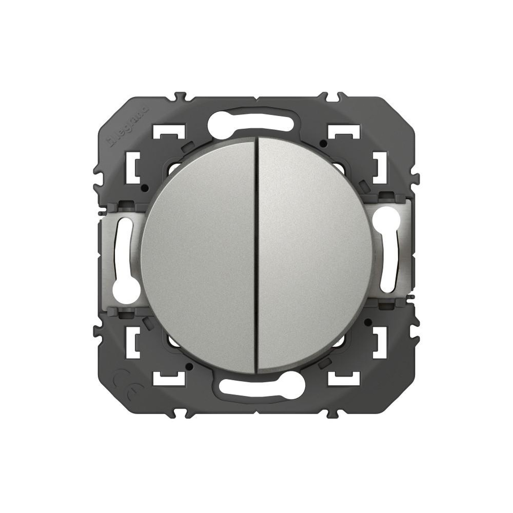 Legrand Double interrupteur va-et-vient à assembler, LEGRAND Dooxie, aluminium