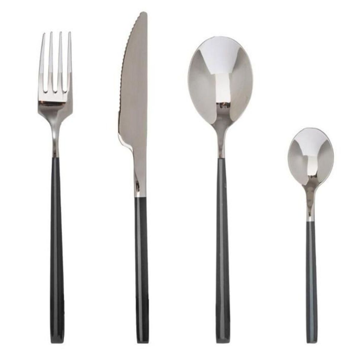 SECRET DE GOURMET Ménagère 24 Pièces Inox  Lya  25cm Noir