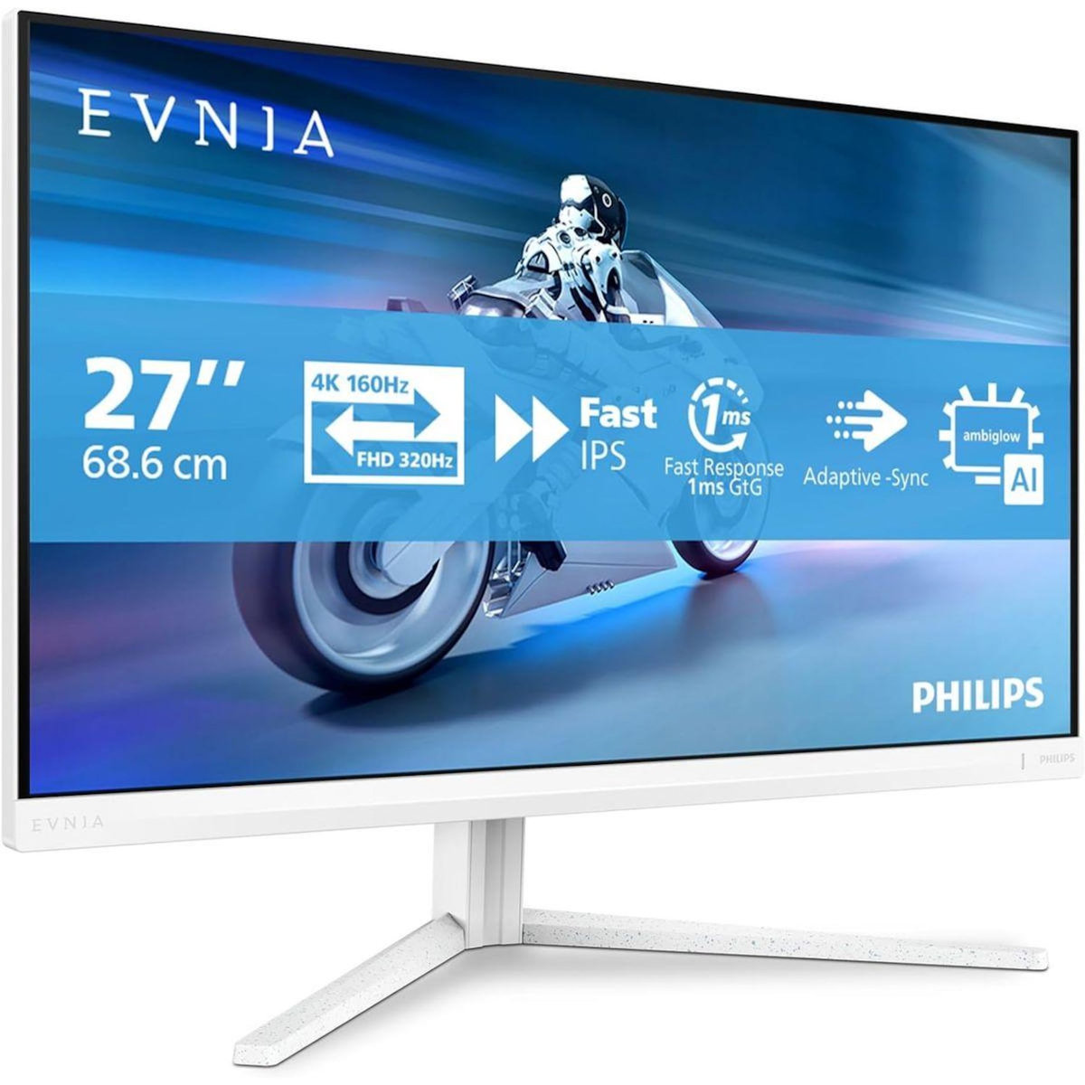 Philips Ecran PC Gamer Evnia 27M2N5901A 27  4K 320Hz Fast IPS HDR 400 HDMI 2.1 USB-C 65W Ambiglow