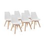 Voir la diapositive 1 : Lot de 6 chaises pieds bois massif LYDIA