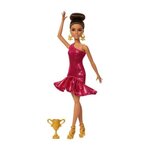 BARBIE Barbie - Poupée Danseuse de Salon et Accessoires - Brune avec trophée - Barbie - JFR09