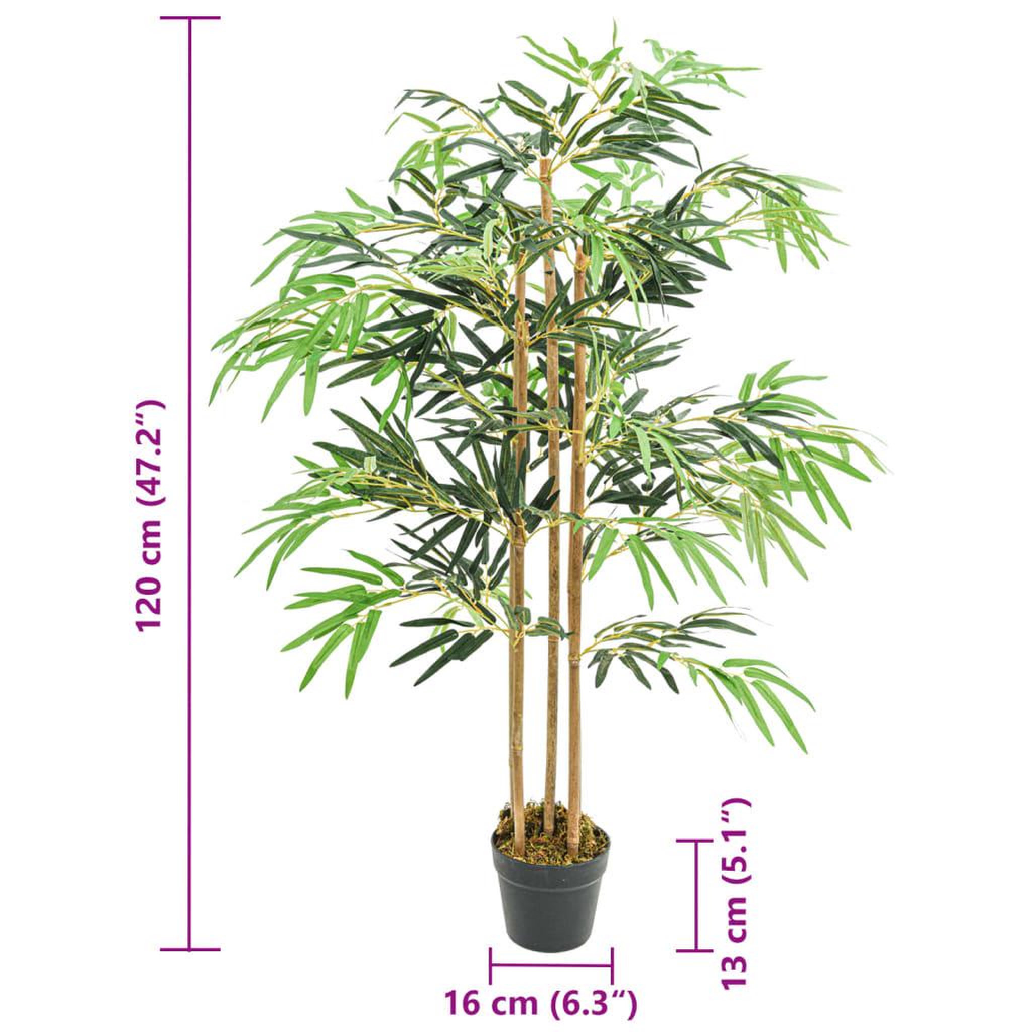 Voir la diapositive 5 : VIDAXL Bambou artificiel 730 feuilles 120 cm vert