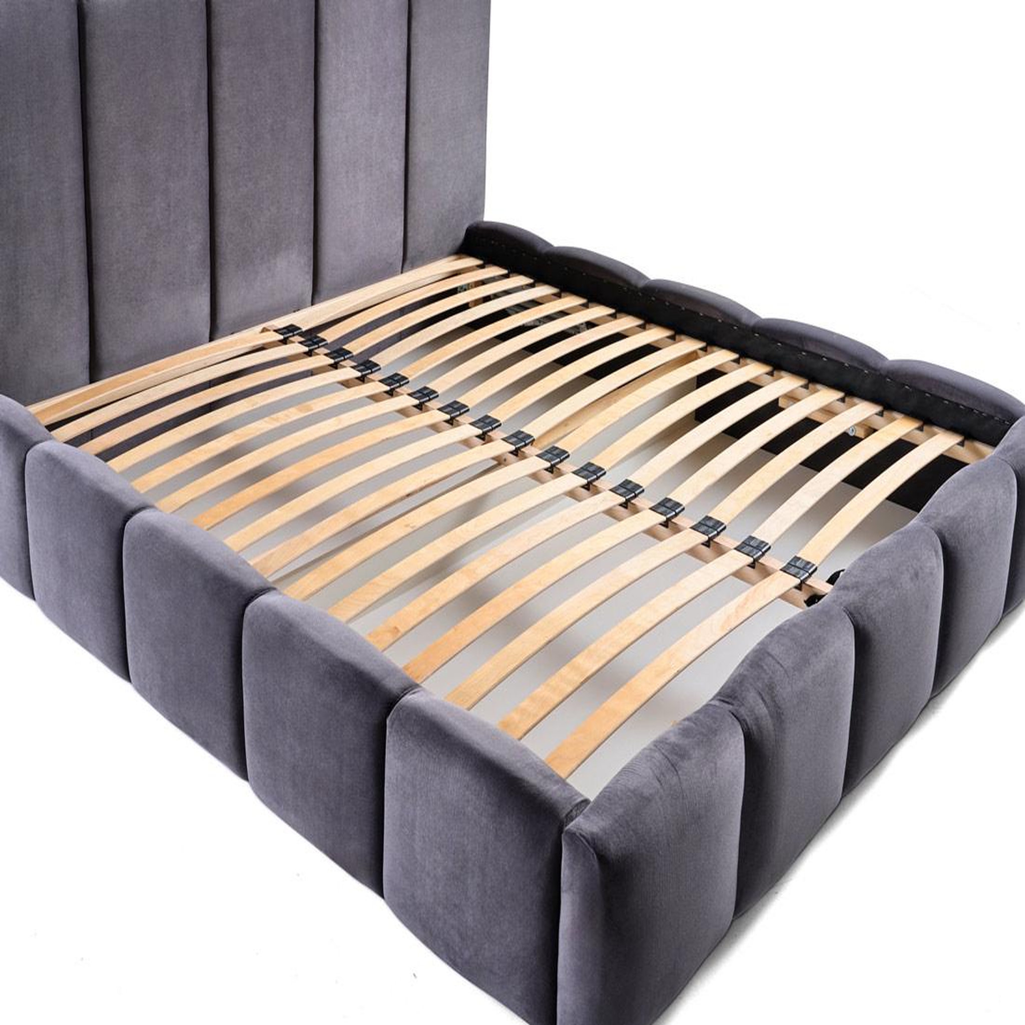 Voir la diapositive 4 : BEST MOBILIER Torreon - lit coffre - 160x200 - sommier inclus - en velours