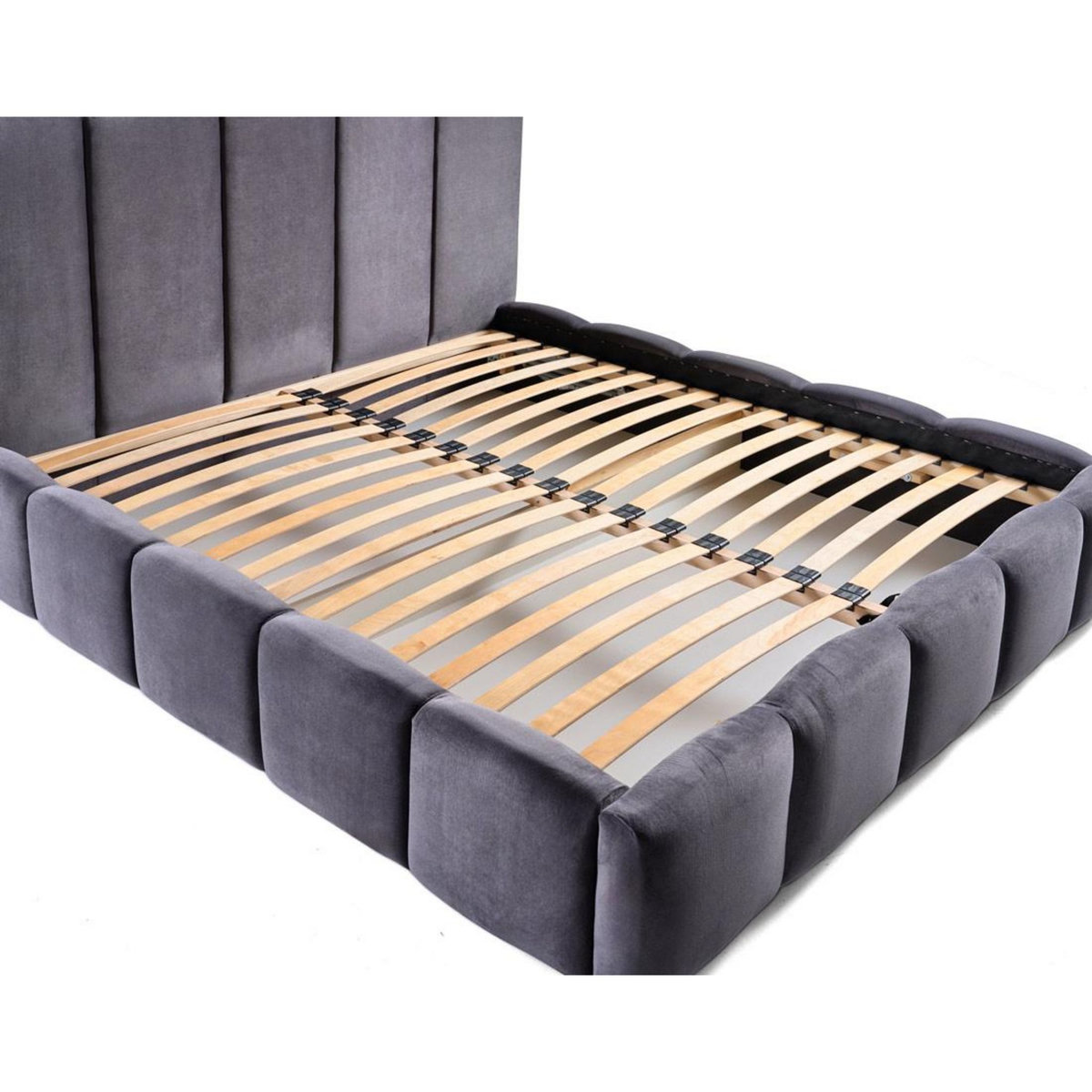 BEST MOBILIER Torreon - lit coffre - 160x200 - sommier inclus - en velours