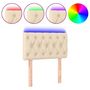 Voir la diapositive 2 : VIDAXL Tete de lit a LED Creme 80x7x78/88 cm Tissu