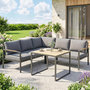 Voir la diapositive 2 : OUTSUNNY Salon de jardin 3 pièces 5 personnes gris foncé