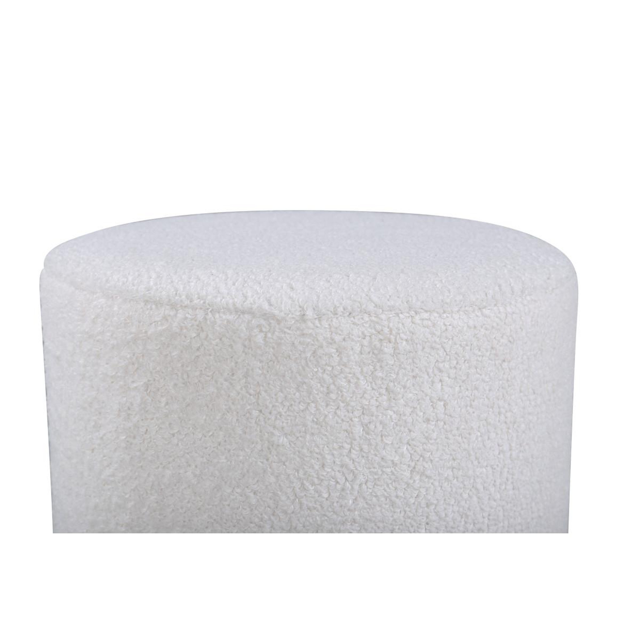 Voir la diapositive 2 : Paris Prix Pouf rond bouclé  benji  43cm blanc & noir
