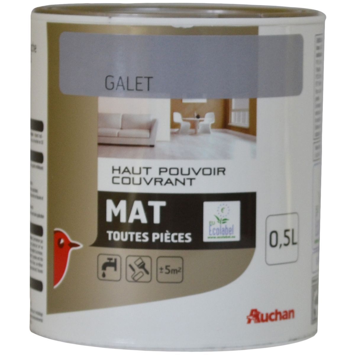AUCHAN Peinture murale Galet mat 