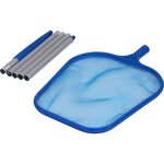 CENTRALE BRICO Epuisette de surface bleu pour piscine + manche 122 cm