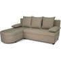 Voir la diapositive 2 : MARKET24 Canapé d'angle convertible réversible 3 places JEN - Tissu Beige - Style contemporain - L196 x H88 x P159 cm