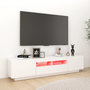 Voir la diapositive 3 : VIDAXL Meuble TV avec lumieres LED Blanc 180x35x40 cm
