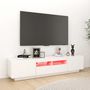 Voir la diapositive 3 : VIDAXL Meuble TV avec lumieres LED Blanc 180x35x40 cm