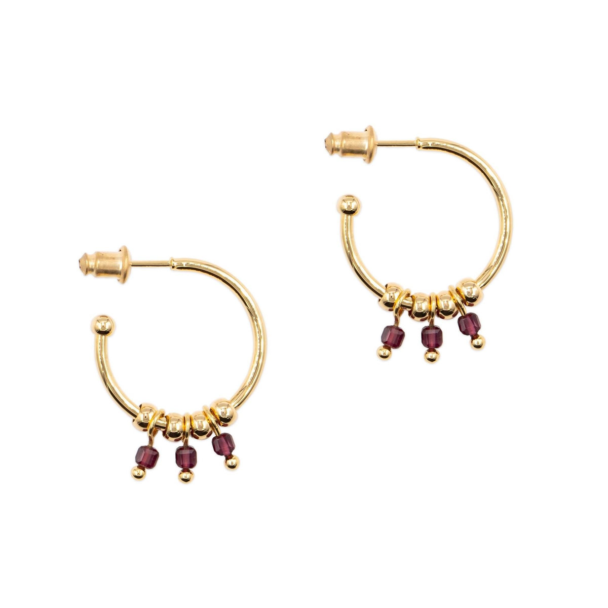 SLOYA Boucles d'oreilles Karia en pierres Grenat