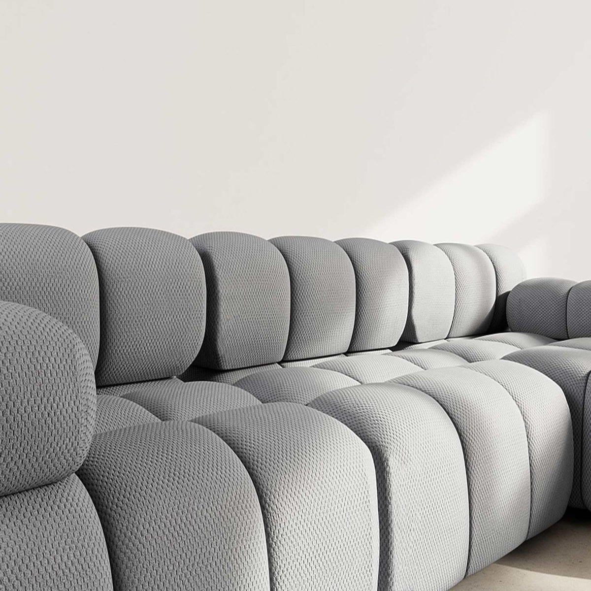 LISA DESIGN Ruby - canapé modulable d'angle droit 4 places en velours texturé
