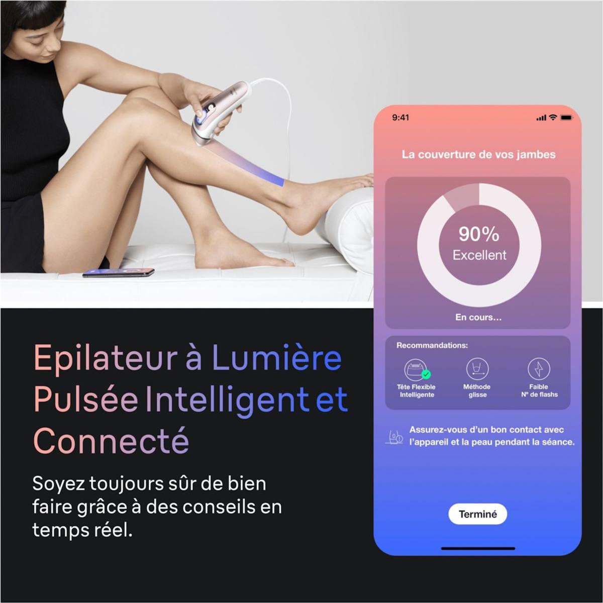 BRAUN Epilateur lumière pulsée IPL PL7211 Skin i-expert, 2 têtes, 1 rasoir Gillette Venus, 1 pochette