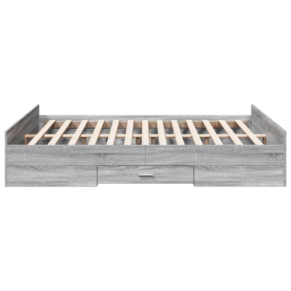 VIDAXL Cadre de lit avec tiroirs sans matelas sonoma gris 160x200 cm
