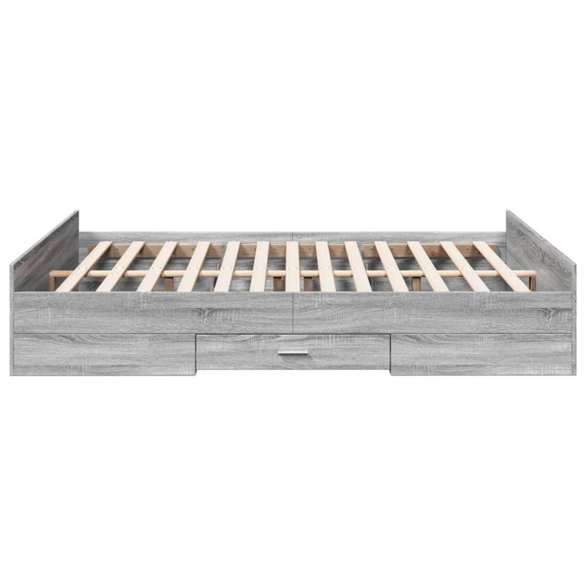 VIDAXL Cadre de lit avec tiroirs sans matelas sonoma gris 160x200 cm