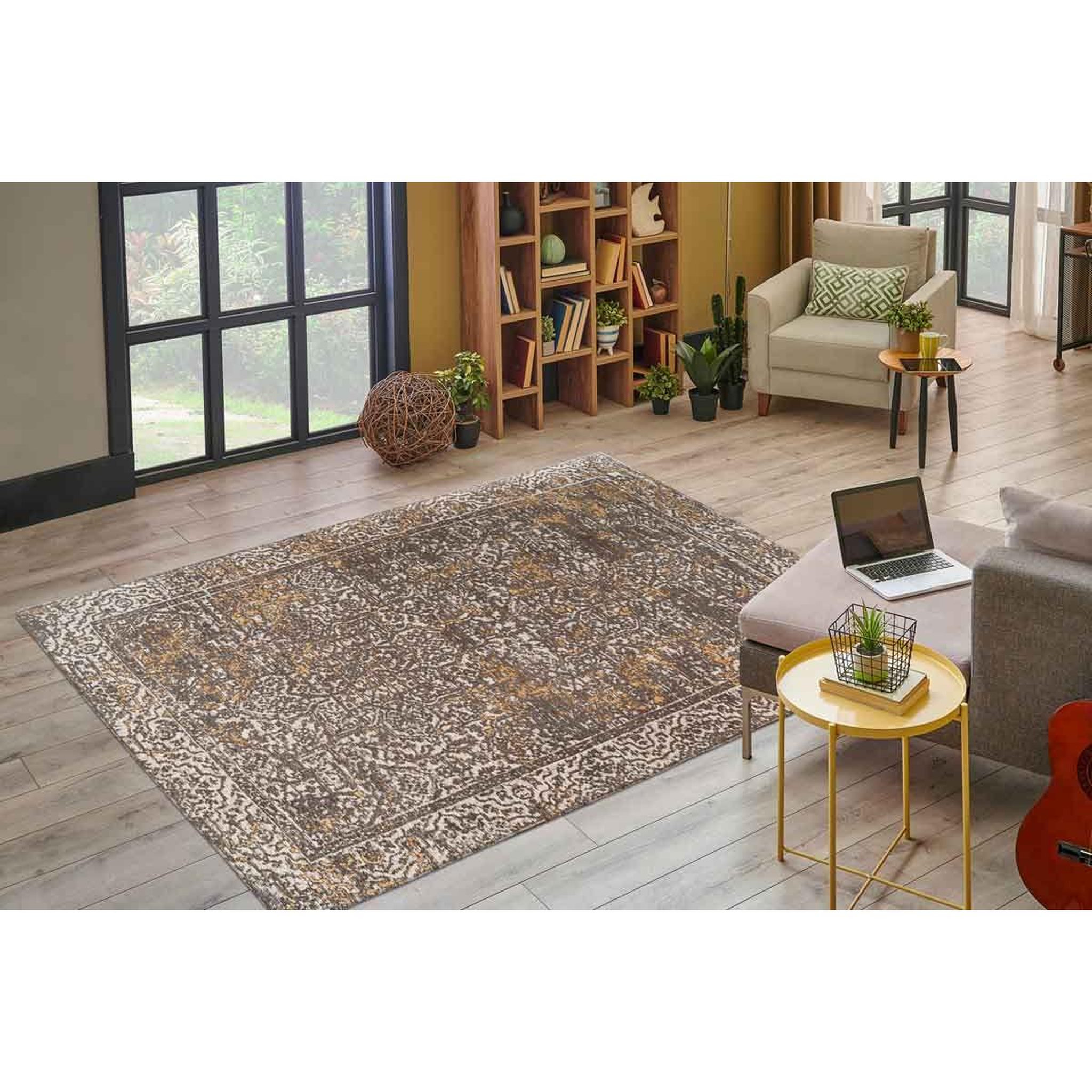 Voir la diapositive 5 : Paris Prix Tapis Tissé Oriental à Poils Plats  Davio  Beige